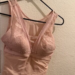 Elegant Lace Pink Bodysuit